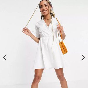 ASOS frill white mini dress size 4